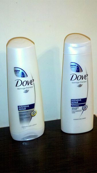 Dove shampoo and conditioner.