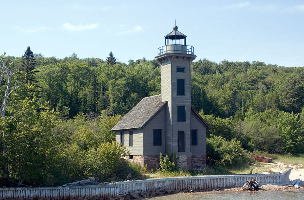 Grand Island East Channel Lighthouse over looking Lake Superior.