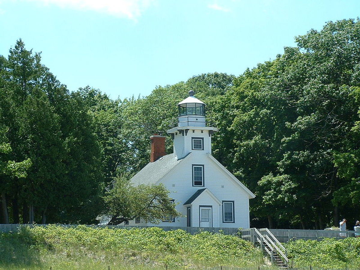 Built in 1870,the Old Mission Point Lighthouse is on the 45th parallel halfway between the North Pole and the Equator.  Located at the end of Old Mission Point, a peninsula jutting into Grand Traverse Bay located off Lake Michigan in Northern MI.