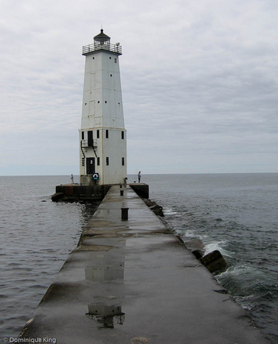 Frankfort North Breakwater Lighthouse on Lake Michigan