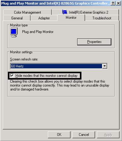 Check the "Hide modes..." option