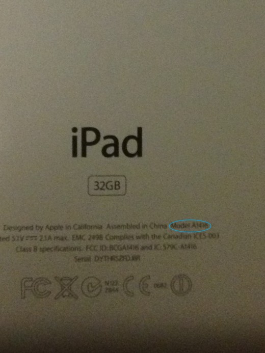 Look at the blue circle: This one is an iPad 3- the A1416 lets us know so.
