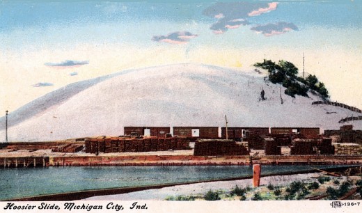 An early 1900s postcard of the Hoosier Slide
