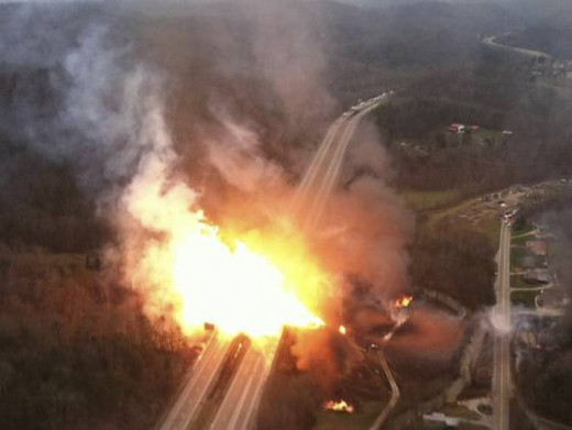 This huge explosion was under publicized and yet melted I-77 in West Virginia.