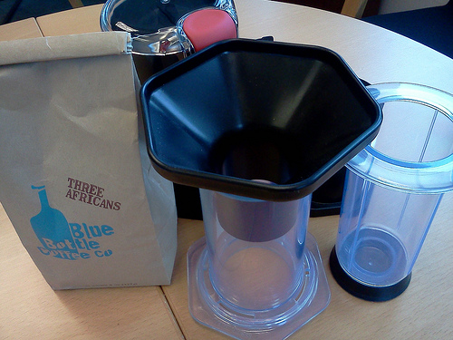 This commercially available kit works on the same principle as my "mountain made" coffee.