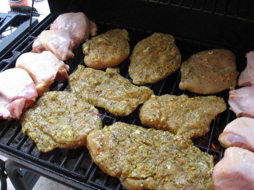 Boneless, skinless breasts on the grill cook quickly. 
