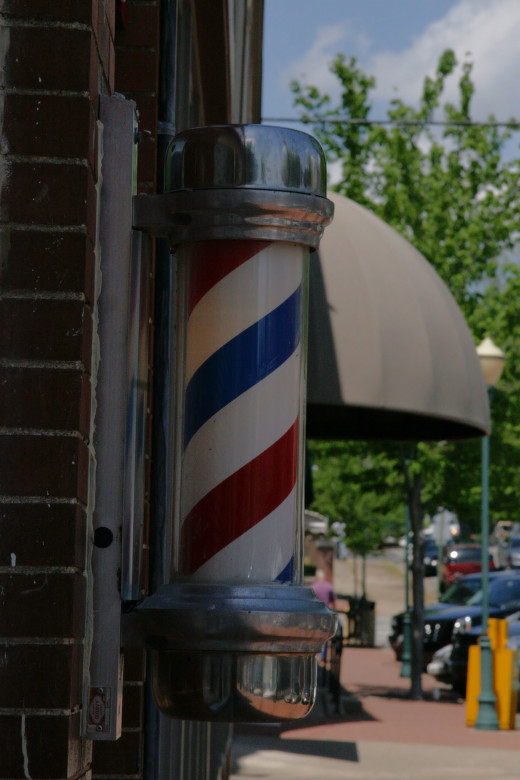 Barber shop open for business.