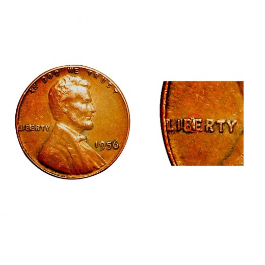 1956 "BIE" error Lincoln cent  