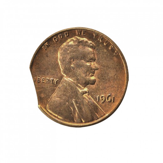 1961 clipped planchet Lincoln cent