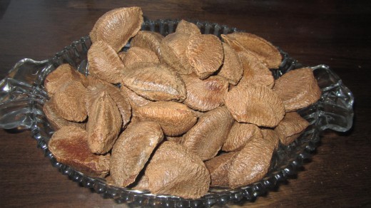 Brazil Nuts, a high source of selenium - freezing them first makes it easier to crack.