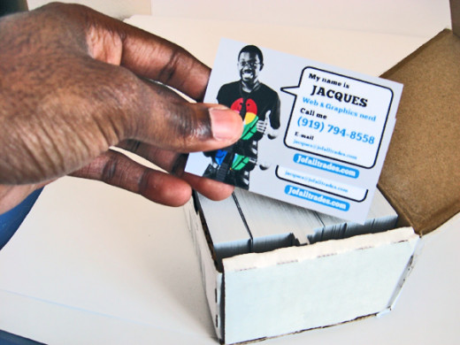 Have a creative and atractive business card ready to hand out whenever you meet new people.