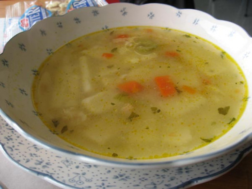 Delicious homemade chicken soup