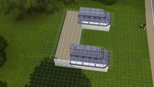 Placing the greenhouse roof pieces!
