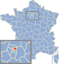 Map location of Seine-Saint-Denis department, France