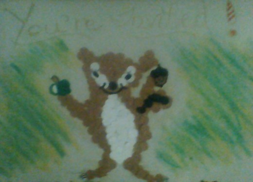 One of the chipmunk mosaic party invitations made by Esperanza