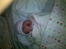 Erin's, my daughter, first night at home.