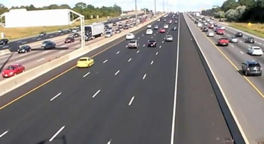 Widest road in the world - Ontario Highway 401 in Canada