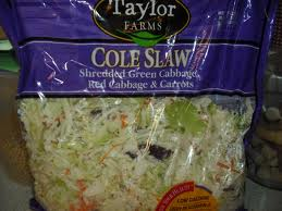 Shredded Cabbage Coleslaw Mix usually offers a variety of green and purple cabbage and sometimes shredded brocolli and carrots.