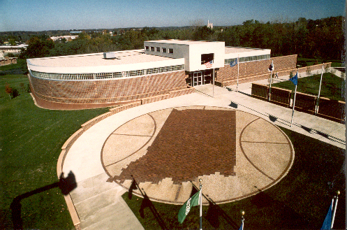 The Indiana Basketball Hall of Fame is located in New Castle