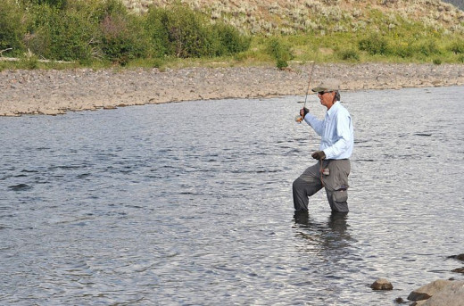 Fly Fishing on the Lamar River, Yellowstone National Park.