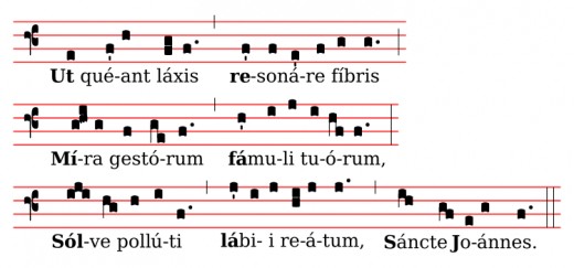 Romain Bahar  Hymn to John the Baptist used by Guido of Arezzo to name the six notes of the hexacord