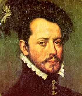 A portrait of Hernan Cortes, who arrived in the New World in 1519.