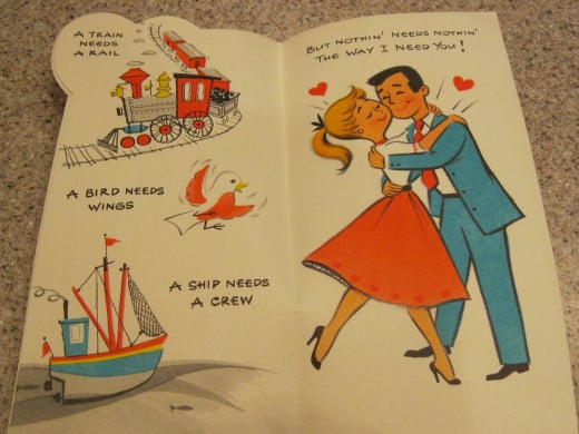 For My Wife, a 1950s humorous Valentine published by the American Greetings Co, Cleveland Ohio USA  Original cost $.25