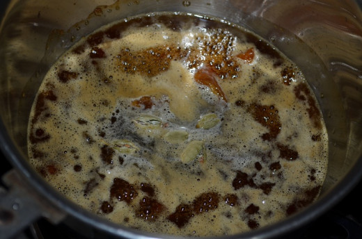 Jaggery getting boiled