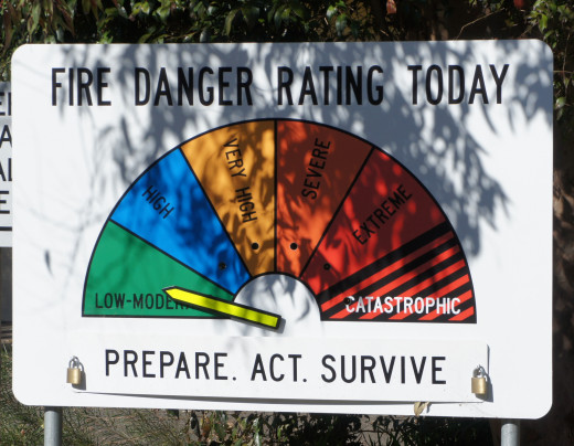 The old fire warning signs topped out at EXTREME. Subsequent to the 2009 Victoria fires a new level has been added - CATASTROPHIC - which pretty much sums it up. What next? APOCALYPTIC? 