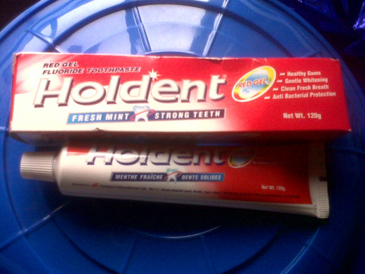 A sample of toothpaste for acne
