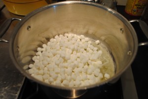 Then add the marshmallows and stir until melted