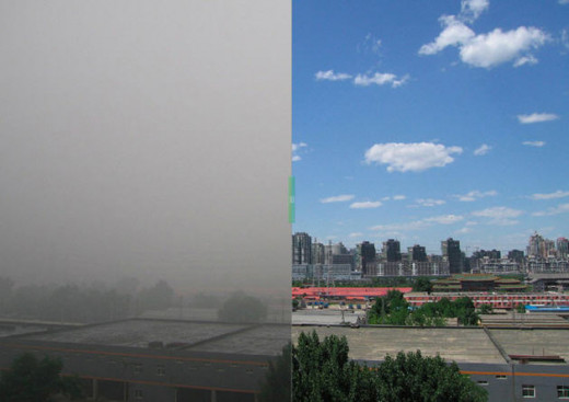 The same vista. On the right, taken in June, one the left, in January