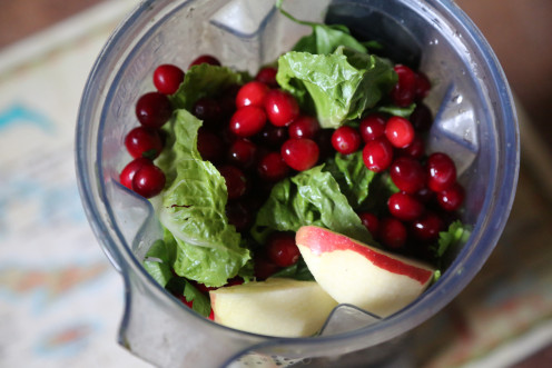 Getting ready to blend the smoothie in my Vitamix