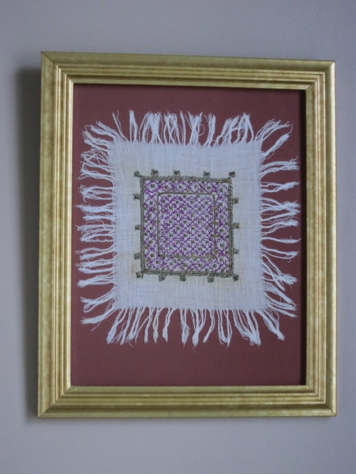 use textiles as inexpensive art  (c) purl3agony 2013