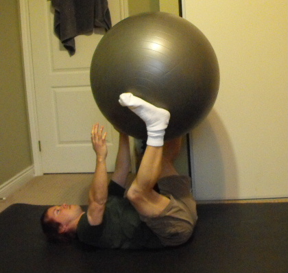 Me doing ball passes using my stability ball.