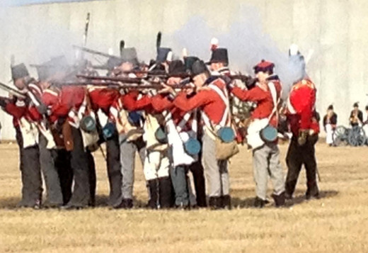British marched close together and fired as one.