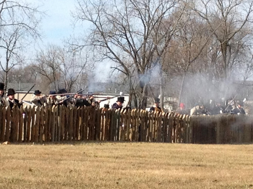 Americans fought from behind the garden fences.