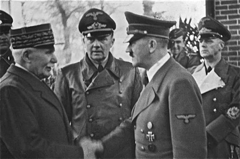 Marshal Pétain shaking hands with Hilter, 1940