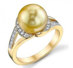Unique Engagement Rings: Golden South Sea Pearl Rings