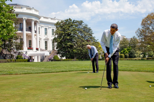 Obama putting in 2009 with Joe Biden - not Tiger Woods