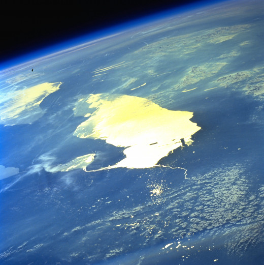 NASA captures an image of Lake Erie from space as sunlight reflects off the water.