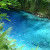 Turquoise blue water shows the depth of the river. Turquoise blue water shows the depth of the river.