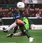 Schmeichel making sure it goes out.