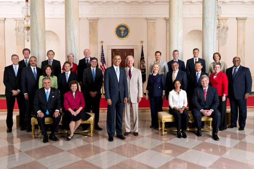 This photo, taken in July 2012, shows President Barrack Obama's Cabinet.