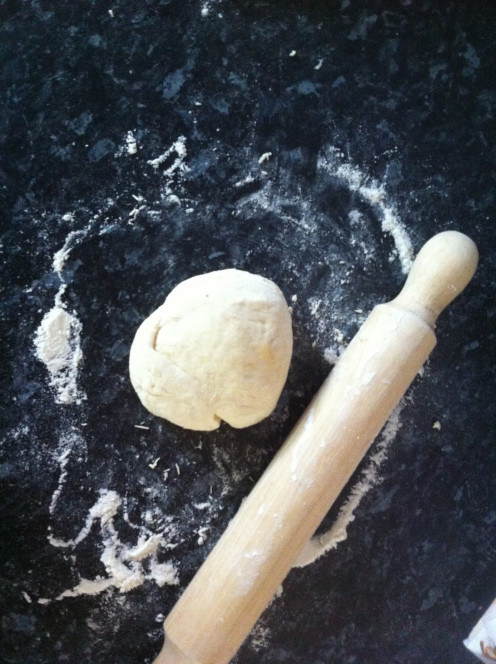 Dough ball ready for rolling