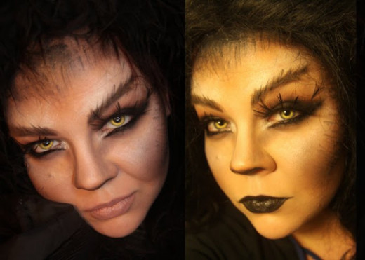 A nicely done werewolf eye makeup - perfect for halloween
