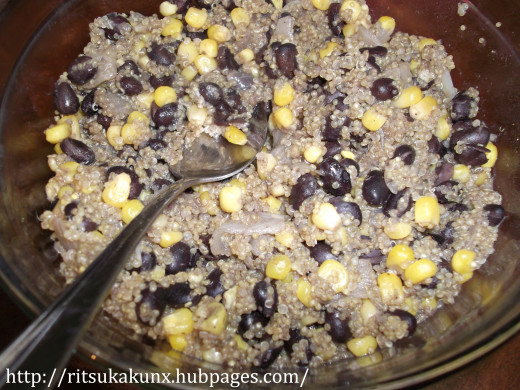 Quinoa with Black beans. A very healthy side dish! 