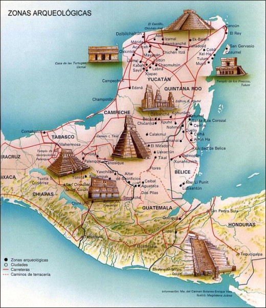 Mayan Regions, Spread across Mexico, Guatemala, Honduras and Yucatan Peninsula