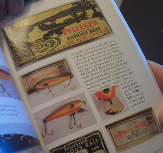 Collectible Fishing Lures by Russell E. Lewis features a photo and information about the artful Pfleuger lure box that was made until the early 1950's.
