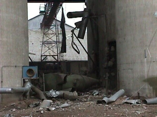 Debris in the elevator area